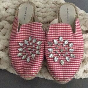 Adorable vacation flats gingham with jewels